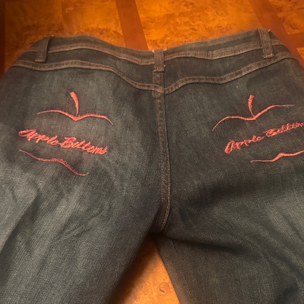 Apple Bottoms Women's Flare Jeans with Red Stitching - Picture 3 of 5